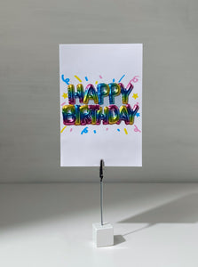 Foil Colorful Happy Birthday Gift Card