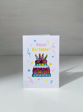Load image into Gallery viewer, Foil Birthday Cake Happy Birthday Gift Card
