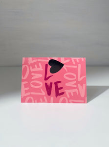 Love Print with Heart Mirror Gift Card