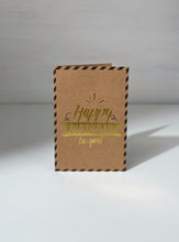 Load image into Gallery viewer, Gold Metallic Banner Happy Birthday Gift Card
