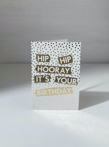 Metallic Polka Dot Birthday Blue Gift Card