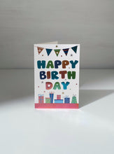 Load image into Gallery viewer, Colorful Metallic Happy Birthday Gift Card
