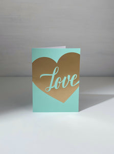 Gold Heart Love Gift Card