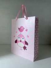 Load image into Gallery viewer, Pink stripes pop out bird bag
