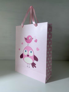 Pink stripes pop out bird bag