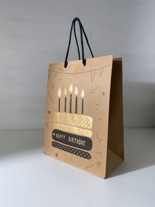 Metallic Cake Happy Birthday Bag