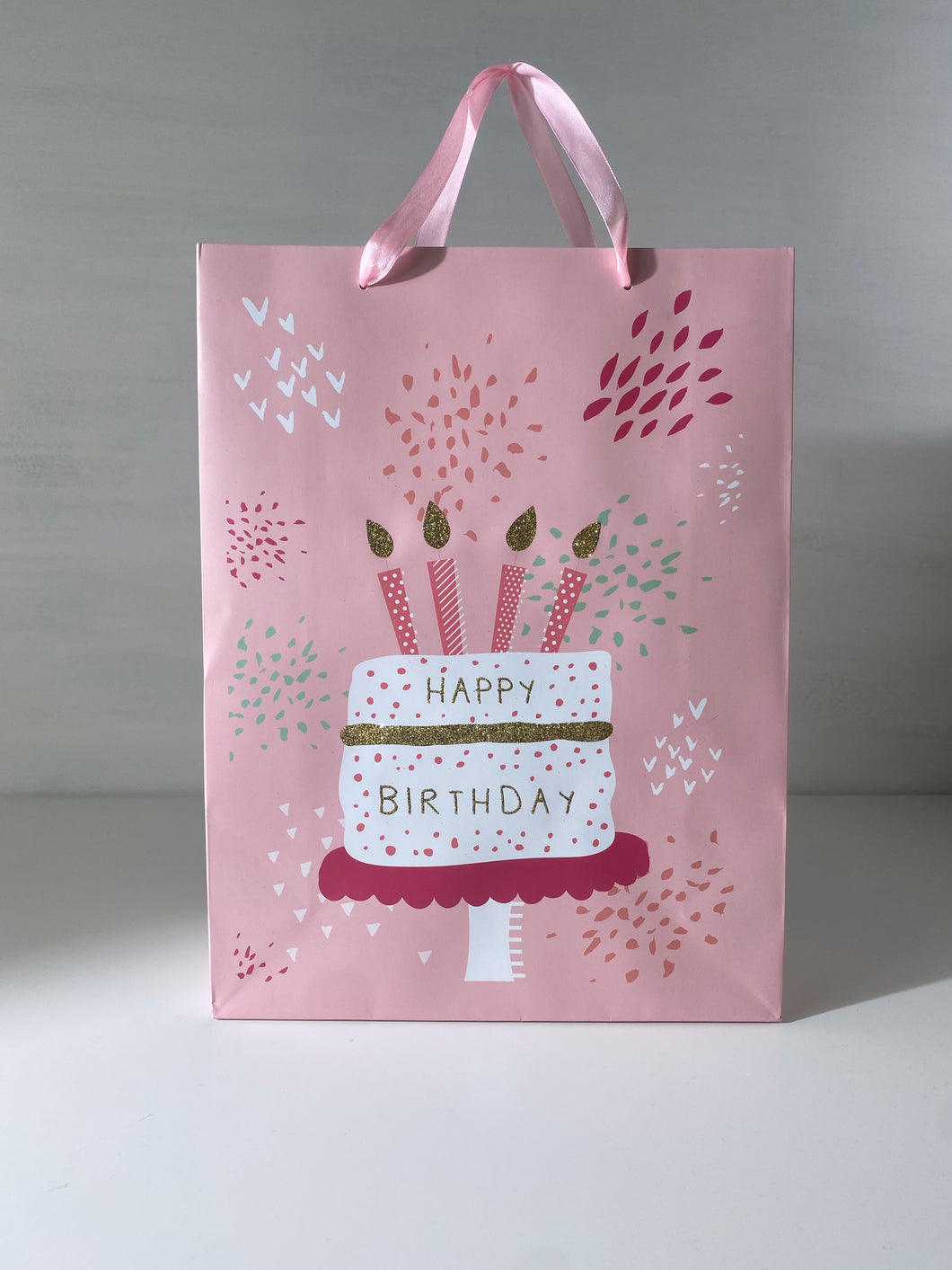 Glittered Birthday Cake Pink Bag