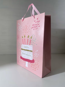 Glittered Birthday Cake Pink Bag