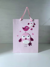 Load image into Gallery viewer, Pink stripes pop out bird bag
