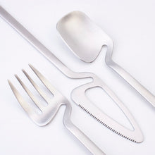 Load image into Gallery viewer, Silver Matte Germanic Cutlery Set
