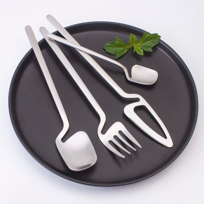 Silver Matte Germanic Cutlery Set