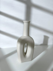 Off-White Oval Ring Vase