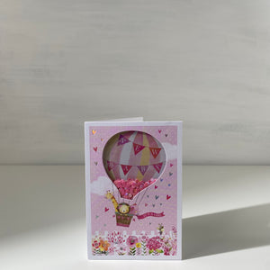 Hot air balloon "it's a Girl"  Gift Card