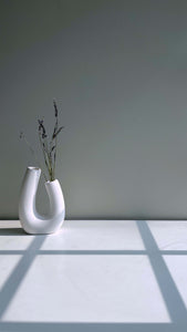 Asymmetrical White Vase