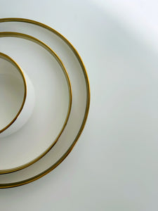 The White Pearl Plates Set of Three with Bowl