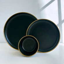 Load image into Gallery viewer, The Black Onyx Plates Set of Three with Bowl

