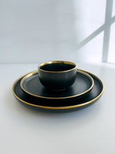 Load image into Gallery viewer, The Black Onyx Plates Set of Three with Bowl
