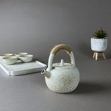 Load image into Gallery viewer, Mini Off White Ancient Japanese Tea Pot and Cups
