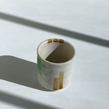 Load image into Gallery viewer, Sandy White &amp; Yellow Stripes Japanese Style Coffee/Tea Cup
