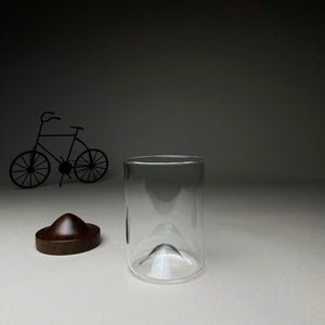 Glass with Dark Wooden Stand