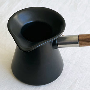 Black Matte Ceramic Kanaka with Wooden Handle