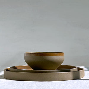 Flawless Brown Plates Set of three with Bowl