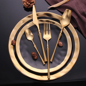 Medieval Ages Gold Matte Cutlery Set