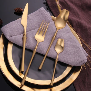 Medieval Ages Gold Matte Cutlery Set