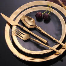 Load image into Gallery viewer, Medieval Ages Gold Matte Cutlery Set
