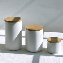 Load image into Gallery viewer, White Ceramic Jars Set of Three
