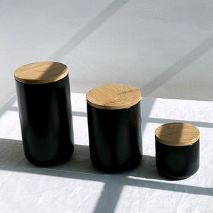 Black Ceramic Jars Set of Three