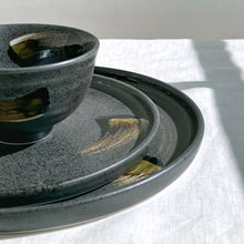 Load image into Gallery viewer, Charcoal Black Plates Set of Three with Bowl
