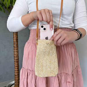 Handmade Straw Mobile Pouch