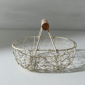 Mini off-white Vintage Wire Mesh Basket