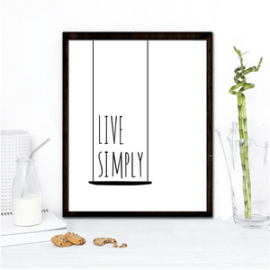 "Live Simply" 30x40CM With Black Frame