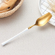 Load image into Gallery viewer, Medieval Ages White &amp; Gold Matte Cutlery Set

