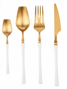 Medieval Ages White & Gold Matte Cutlery Set