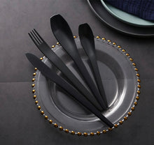 Load image into Gallery viewer, Japanese Style Black Matte Cutlery Set
