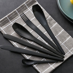 Japanese Style Black Matte Cutlery Set